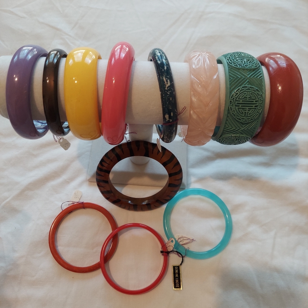 Colorful Bangle Bracelet Lot of 10 - Various Colors, Widths, Materials - - Picture 2 of 7